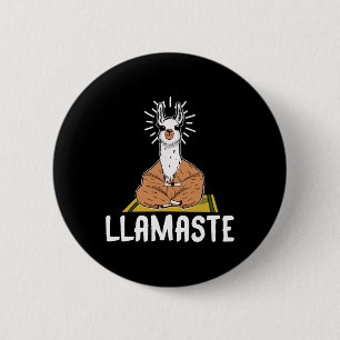 Llamaste Funny Yoga Llama Meditation Zen Lover  2 Inch Round Button