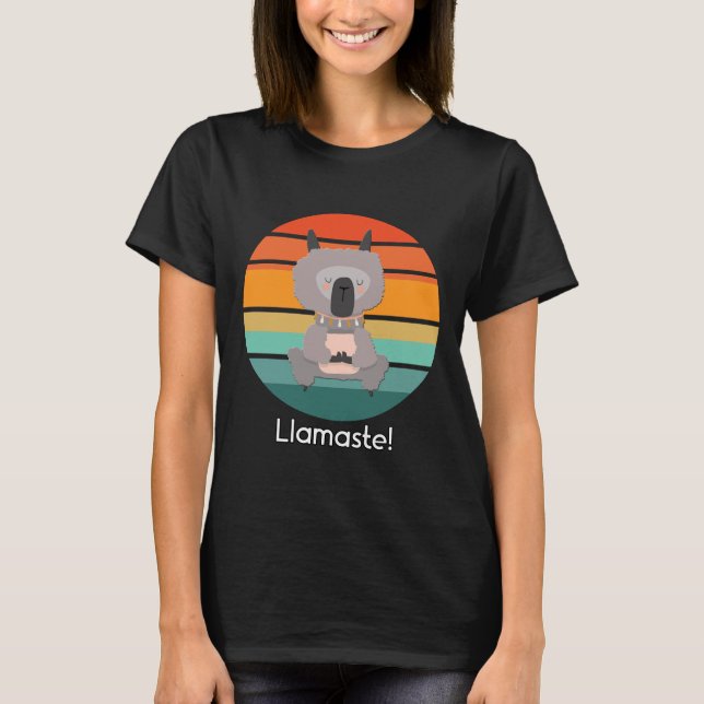 Llamaste Funny Yoga Llama T-Shirt (Front)