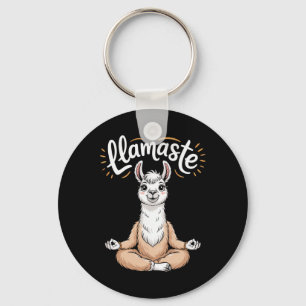 Llamaste Meditating Llama Yoga Pun Zen Humour Keychain