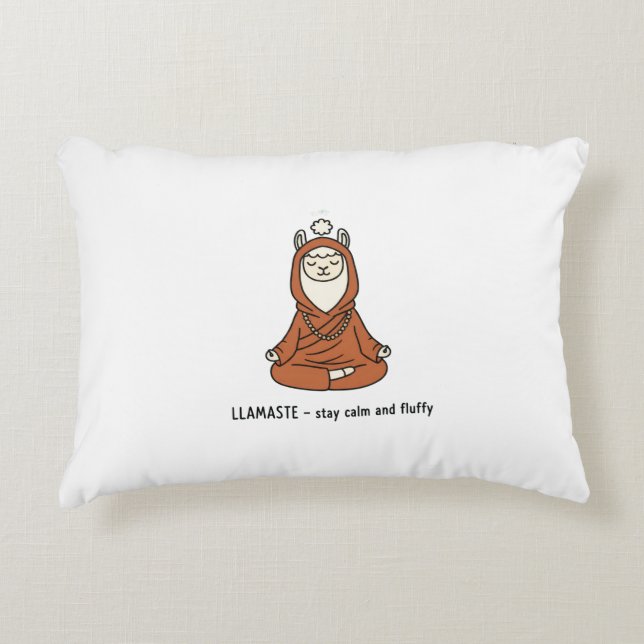 "Llamaste - stay calm and fluffy" Accent Pillow (Front)
