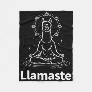 Llamaste Yoga Llama Funny Meditative Spirit Design Fleece Blanket