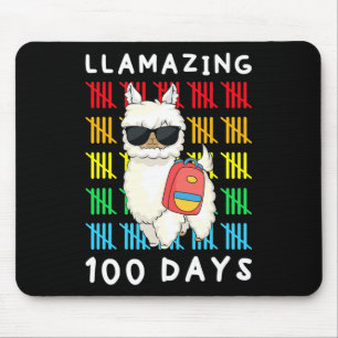 Llamazing 100 Days Of School Kids Llama Teacher 10 Mouse Pad