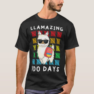 Llamazing 100 Days Of School Kids Llama Teacher 10 T-Shirt