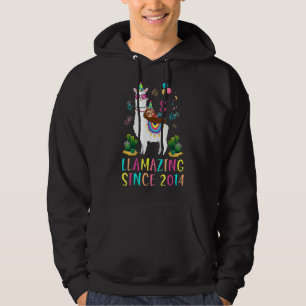 Llamazing Since 2014 Llama 8th Birthday 8 Years Ol Hoodie