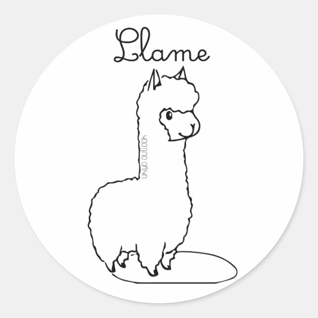 Llame Sticker - no colour (Front)