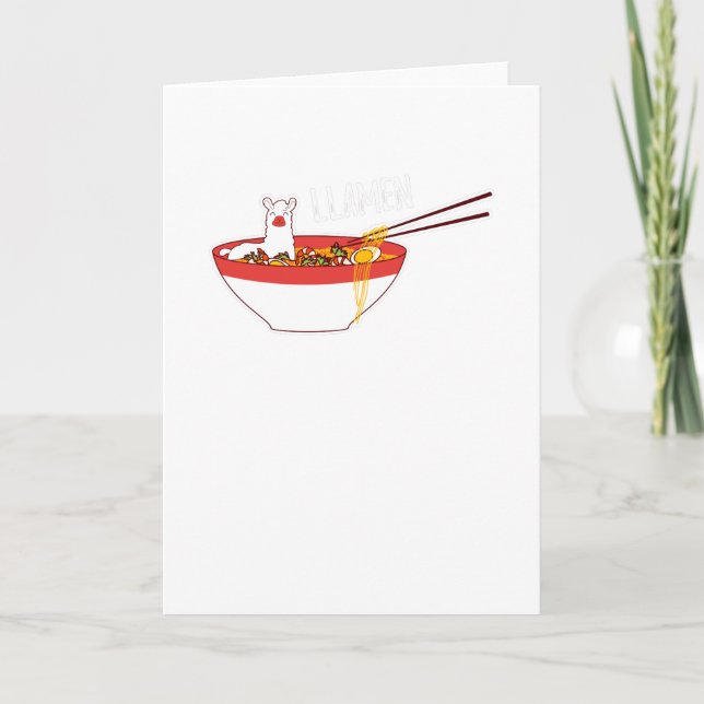 Llamen Funny Llama Ramen Gift For Alpaca Lovers Card (Front)