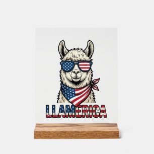 Llamerica Llama Patriotique Design Vector Vintage_