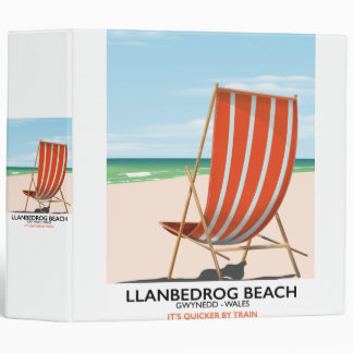 Llanbedrog Beach, Gwynedd Wales seaside poster Binder