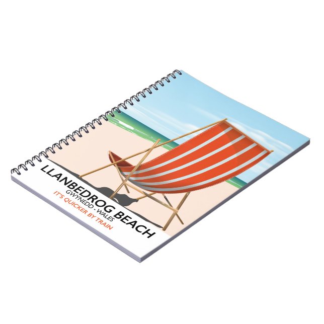 Llanbedrog Beach, Gwynedd Wales seaside poster Notebook (Left Side)