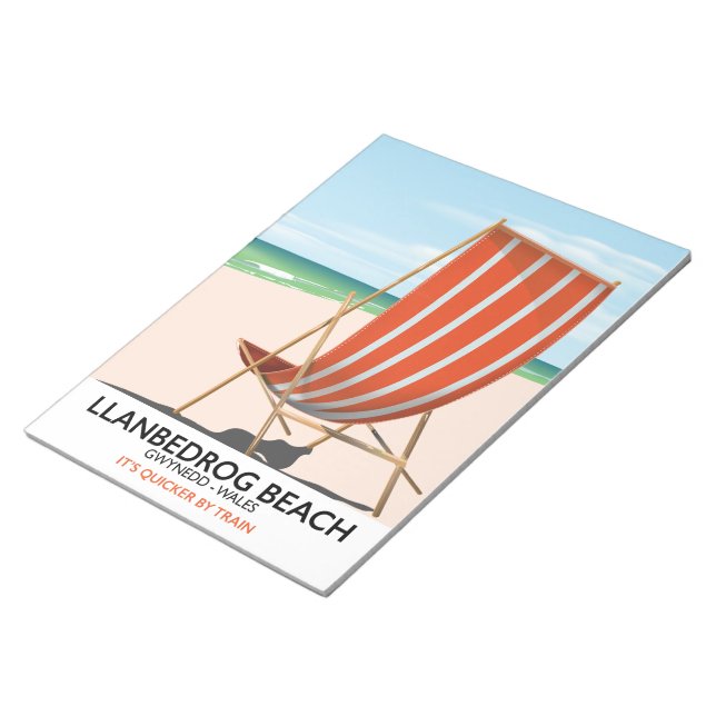 Llanbedrog Beach, Gwynedd Wales seaside poster Notepad (Angled)