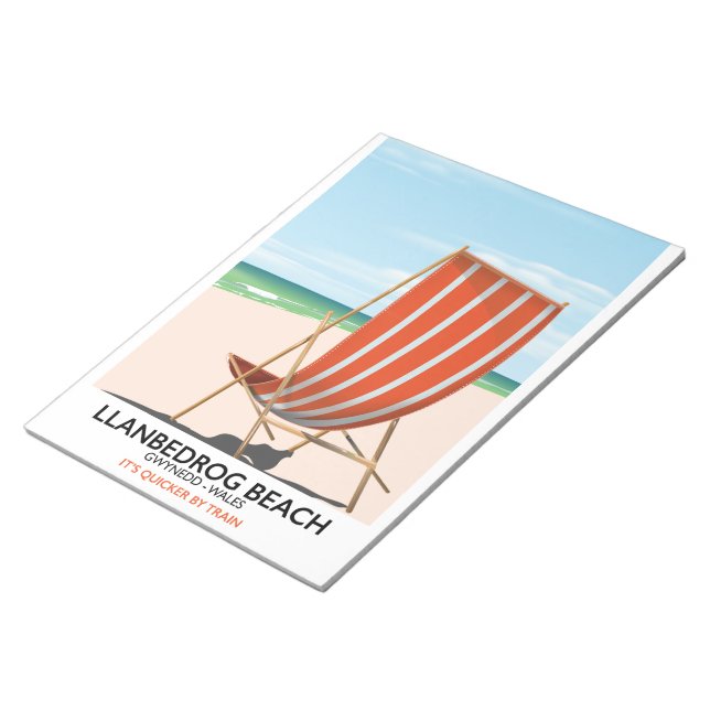 Llanbedrog Beach, Gwynedd Wales seaside poster Notepad (Angled)