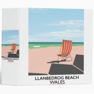 Llanbedrog beach Wales beach travel poster Binder