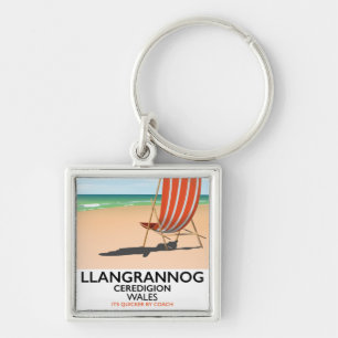 Llangrannog, Ceredigion Wales beach poster Keychain