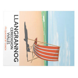 Llangrannog, Ceredigion Wales beach poster Notepad