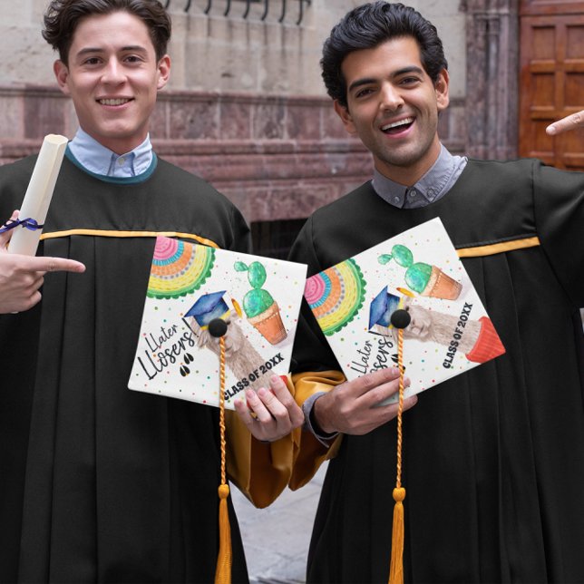Llater Llosers | Funny Llama Custom Class Year Graduation Cap Topper (Creator Uploaded)