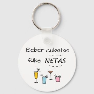 Llavero de beber cubatas sube netas keychain
