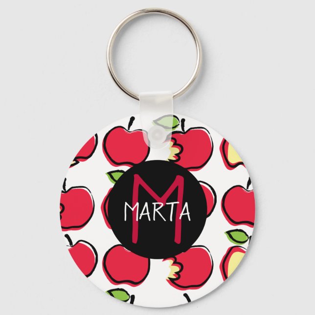 Llavero Manzanas - Tutti Frutti - ¡Con tu nombre! Keychain (Front)