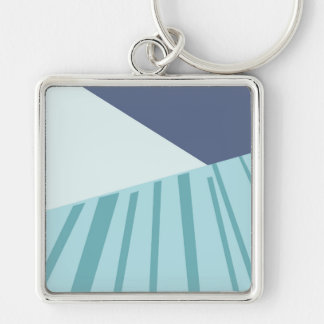 Llavero tipo chapa blå keychain