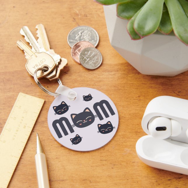 Llavero tipo chapa Cat Mom Keychain (Desk)