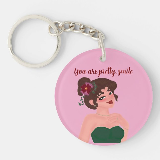 llavero tu eres linda para dama keychain (Front)