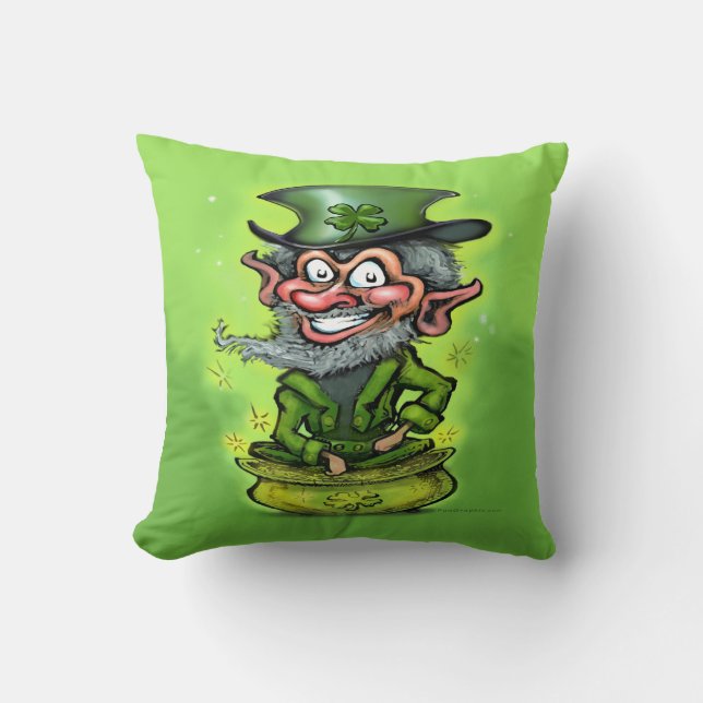 Lleprechaun Pot of Gold Pillow (Front)