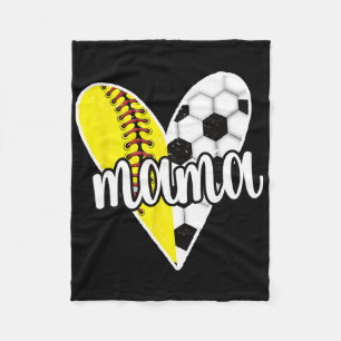 Ller Mama Proud Soccer Softll Player Ll Mom  Fleece Blanket