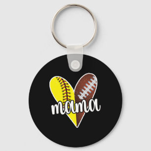 Ller Mama Proud Softll Footll Player Ll Mom Keychain