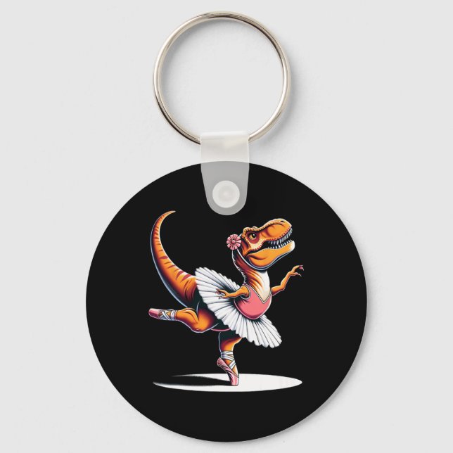 Llerina T-rex Dancing  Keychain (Front)