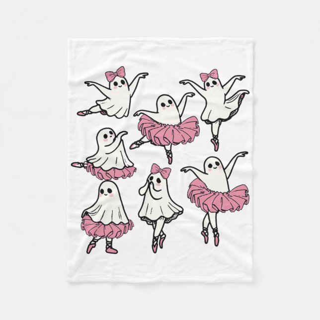 Llet Ghost Dancer Cute Boo Dancing Halloween  Fleece Blanket (Front)