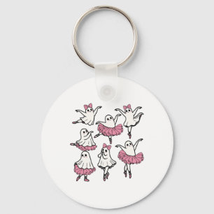 Llet Ghost Dancer Cute Boo Dancing Halloween Keychain