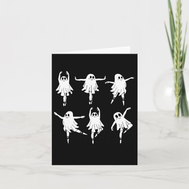 Llet Ghost Dancer Spooky Dance Teacher Halloween C Card (Front)