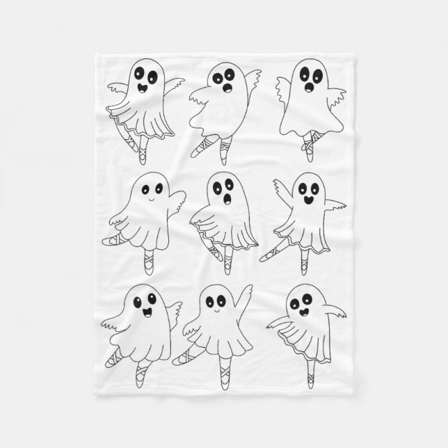 Llet Ghost Dancing Dancer Dance Teacher Halloween  Fleece Blanket (Front)