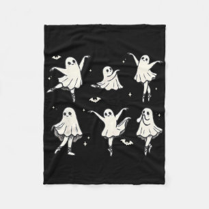 Llet Ghost Llet Dancer Spooky Dance Kids Halloween Fleece Blanket