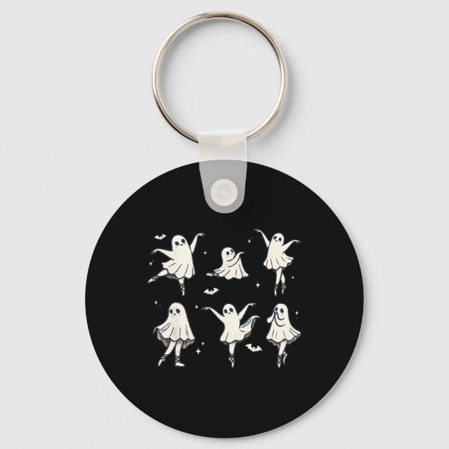 Llet Ghost Llet Dancer Spooky Dance Kids Halloween Keychain (Front)