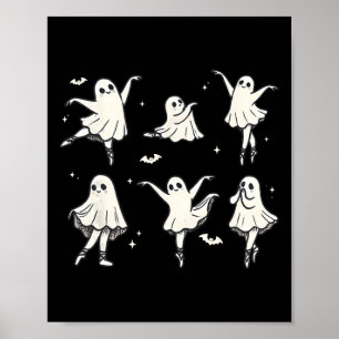 Llet Ghost Llet Dancer Spooky Dance Kids Halloween Poster