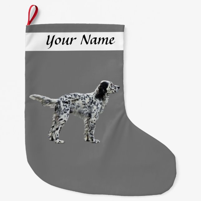 LLewellin Setter Large Christmas Stocking (Front)