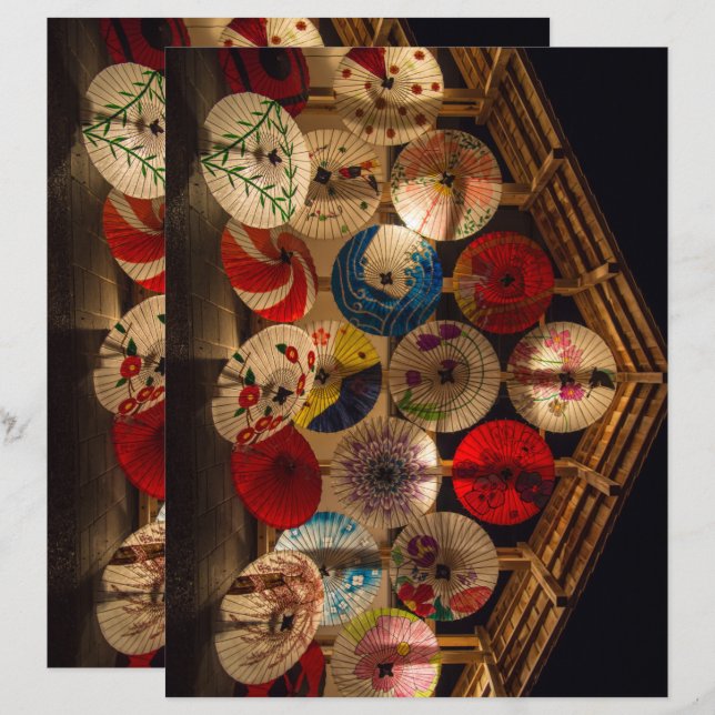 llluminated Parasols Scrapbook Paper (Front/Back)