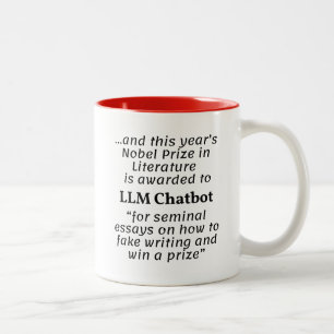 LLM Chatbot Nobel Prize in Literature Two-Tone Coffee Mug