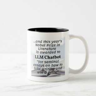 LLM Chatbot Nobel Prize Winner in Literature 2 Two-Tone Coffee Mug