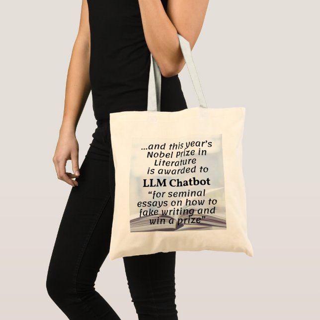 LLM Chatbot Nobel Prize Winner in Literature Tote Bag (Front (Product))