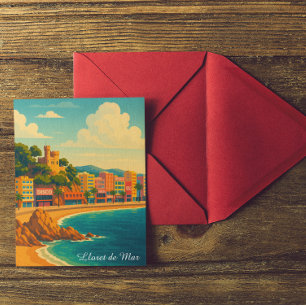 Lloret de Mar Spain Vintage Travel Art Postcard