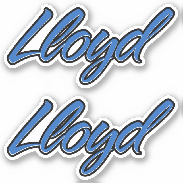 Lloyd name blue sticker Sticker Stickerset (Front)
