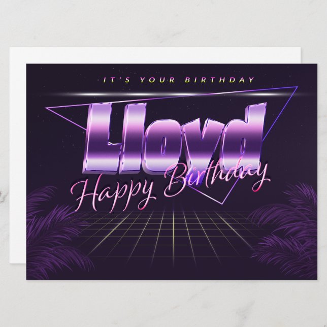 Lloyd Name First name purla retro card Birthday (Front/Back)