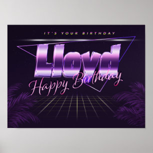 Lloyd Name Vorname lila retro Poster Geburtstag