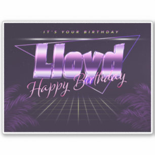 Lloyd Name Vorname lila retro Sticker Geburtstag
