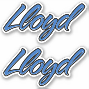 Lloyd Nom autocollant Sticker Stickerset bleu
