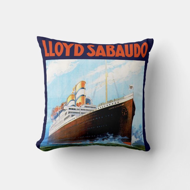Lloyd Sabaudo ~ Conte Biancamano Throw Pillow (Front)
