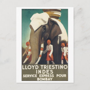 LLoyd Triestino Indes Service Express Pour Bombay Postcard