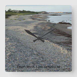 Lloyd's Beach, Little Compton, RI Square Wall Clock