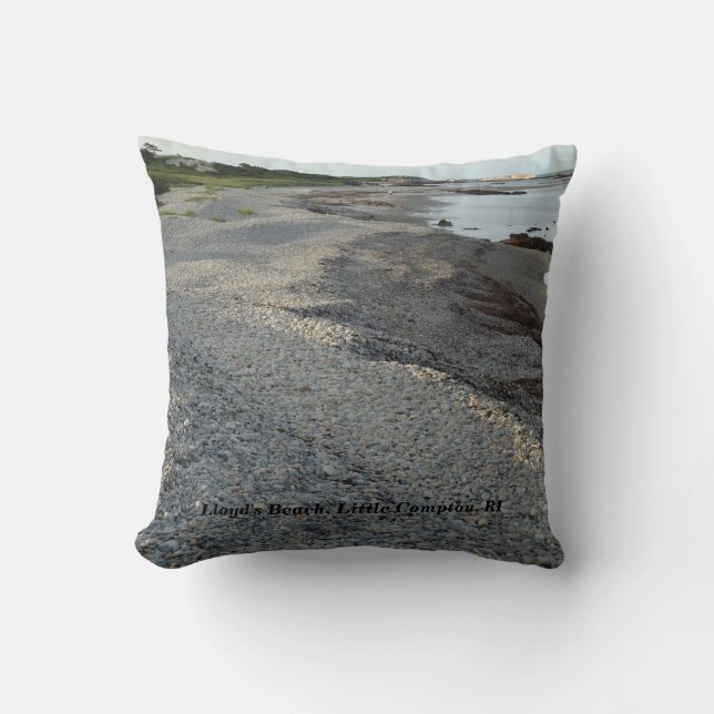 Lloyd's Beach, Little Compton, RI Throw Pillow (Front)